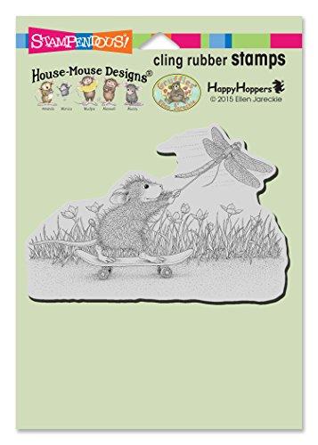 STAMPENDOUS HMCP91 House Mouse Cling Stamp, Dragonfly Skateboard