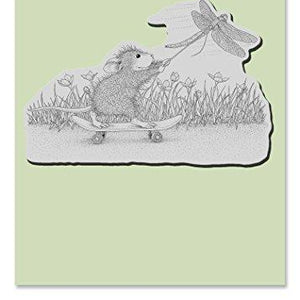 STAMPENDOUS HMCP91 House Mouse Cling Stamp, Dragonfly Skateboard