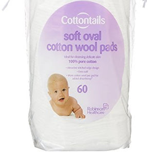 Cottontails Cotton Wool Oval Pads - Pack of 60 Oval Pads