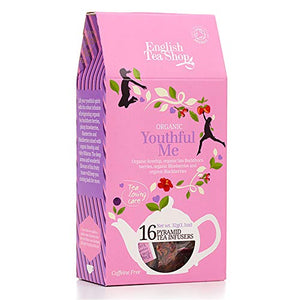 English Tea Shop Organic Tea - Youthful Me 16 Pyramid Tea Bags (Pack of 6)