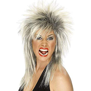 Smiffy's Two Tone Rock Diva Wig (Blonde/ Black)