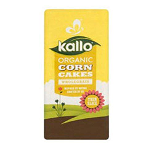 KALLO Foods Organic Corn Cakes Thin Slightly Salted 130g (Pack of 12)