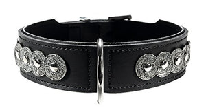 Collar Basic Rom 50 Coated Split Leather Black/Black | Hunter