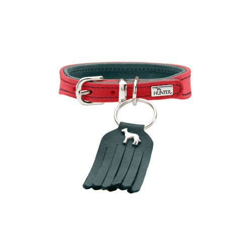 Collar Lucca Petit, 27 Cow Nappa Leather, Red/Turquoise | Hunter