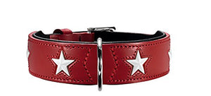 Collar Magic Star Gr. 50 Ökoleather Red/Nappa Black, 35-43 Cm | Hunter