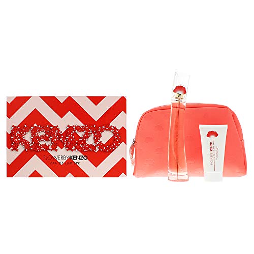 Kenzo Flower Eau De Lumiere Eau de Toilette, Creamy Body Milk & Pouch Gift Set For Her