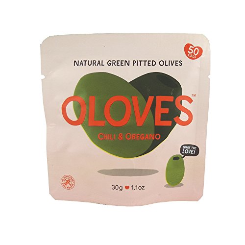 Oloves Big Juicy Olives Seasoned with a Cheeky Chilli and Oregano Marinade 30g (Pack of 10)