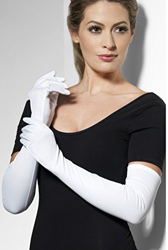 Smiffys Gloves, 52 cm - White, Long
