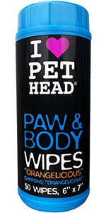 Pet Head Paw & Body Wipes 50Pk Orangelicious | Gor Pets
