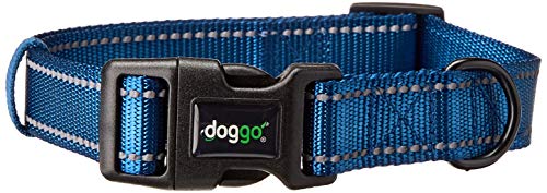 Doggo Reflective Everyday Nylon Dog Collar, Blue, Large | Doggo