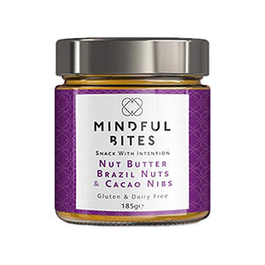 MINDFUL BITES Nut Butter Jar, Brazil Nut and Cacao Nibs, 185 g