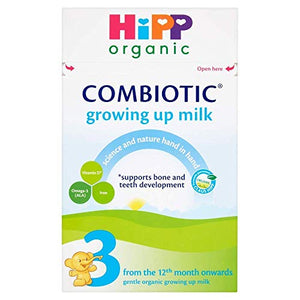 HiPP Organic Growing Up Milk 3 12+ Months 600g (Pack of 6)