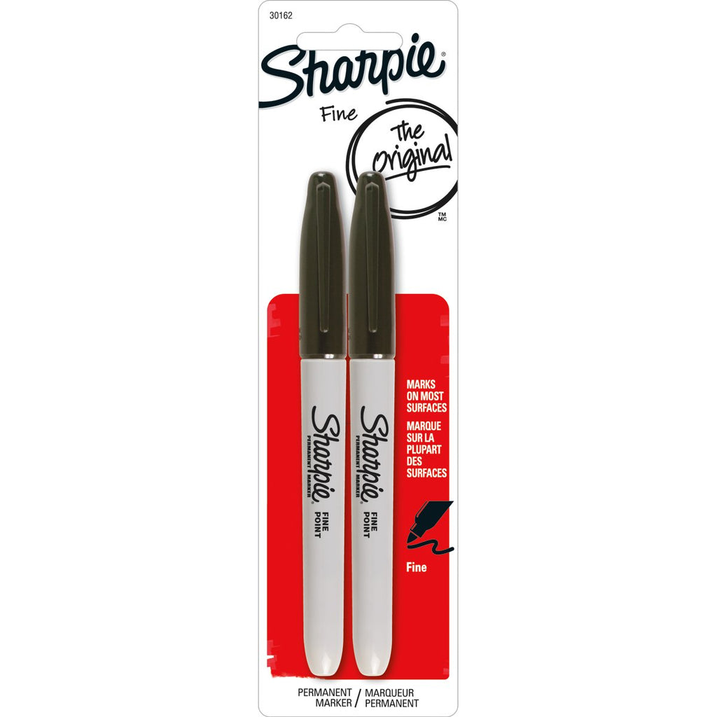 Sharpie Permanent Markers, Fine Point, Black, 2 Count
