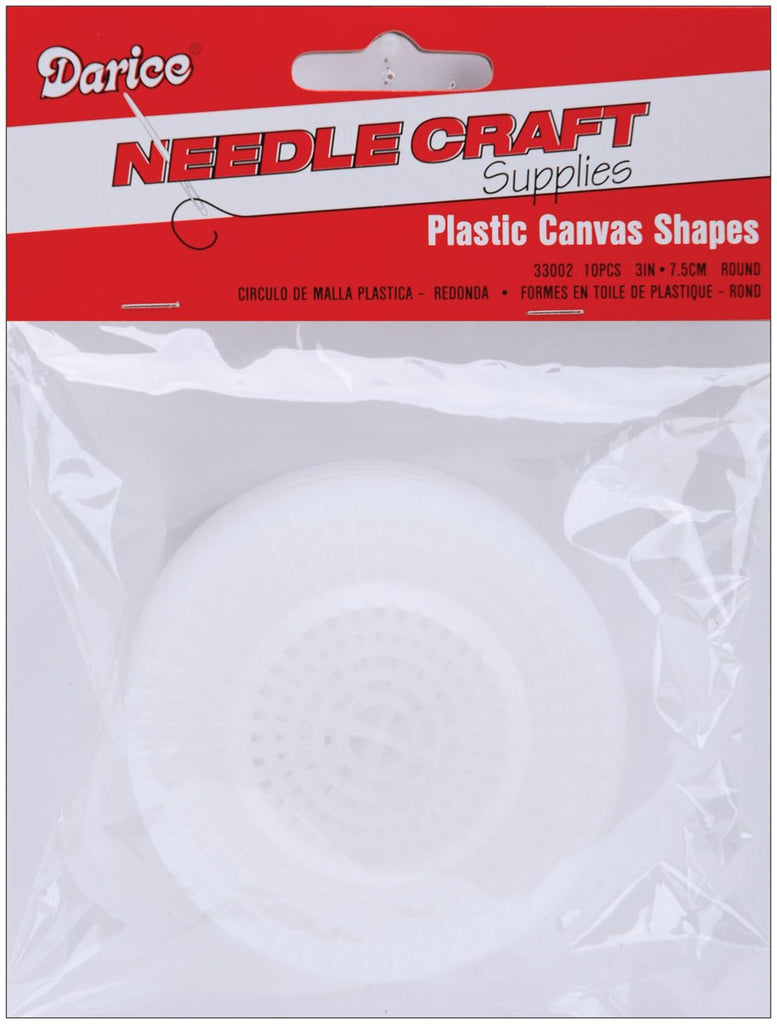 PVC Plastic Canvas Shapes 7 Count 3" 10/Pkg-Circles Clear