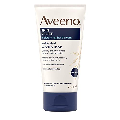 Aveeno Skin Relief Moisturising Hand Cream, Soothes and Moisturises Very Dry Hands, For Very Dry Irritable Hands, 75ml