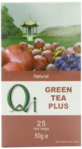 Qi Green Tea Plus 25 Teabags (Pack of 6, Total 150 Teabags)