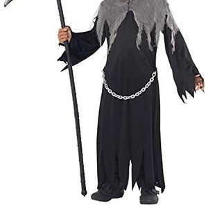 Smiffys Children's Grim Reaper Costume, Cloak & Hood, Size: M, Color: Black, 35987