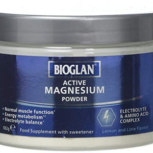 Bioglan Active Magnesium Powder | Zinc | Vitamin B2 | Calcium | Potassium | Supports Muscle Function | 182g, 1 Units