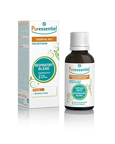 Puressentiel Essential Oils for Diffusion, Respiratory Blend 30 ml – Aromatherapy, 100% pure and natural essential oils with sanitising, purifying, soothing properties - For home, office, hotel, spa