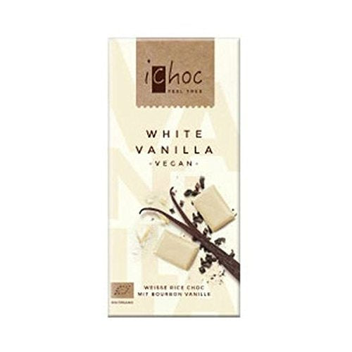 Ichoc White Vanilla Chocolate vegan 80g x 10 (Pack of 10)