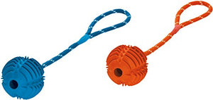 Dog Toy Training Tooth Ball With Rope Orange, 8 Cm  Pack Of 3 | Hunter