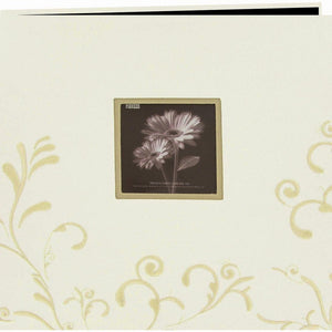 Pioneer 12" X 12" Scroll Embroidery Fabric Postbound Memorybook With Window, Ivory