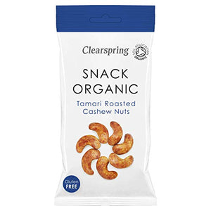 Clearspring Organic Tamari Roasted Cashew Nuts Snack, 30g