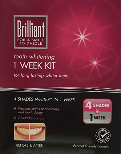 Brilliant 1-Week Tooth Whitening Kit | 4 Shades Whiter* in 1 Week | Prevents Stains Re-Occurring & Controls Tartar | Clinically Proven