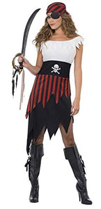 Smiffys Women's Pirate Wench Costume, Multicoloured (Noir/Blanc), L - UK Size 16-18