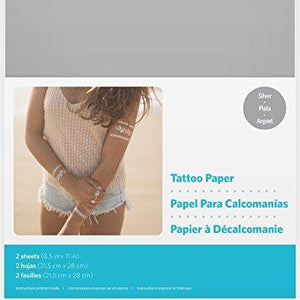 Silhouette Of America Silver Silhouette 8.5"X11" Temporary Tattoo Paper 2/Pkg