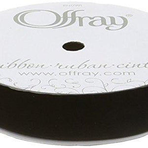 Offray 93668 5-C1 Beacon Hill Velvet Ribbon 7/8" Wide 5 Yards-Black