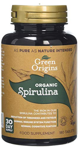 Green Origins Organic Spirulina Tablets 500mg, Pack of 180