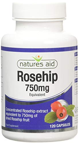 Natures Aid Rosehip 750 mg, Rosa Canina Extract, Vegan, 120 Capsules