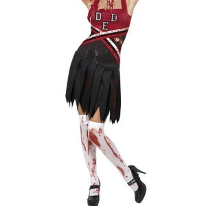 Smiffys Adult Women's High School Horror Cheerleader Costume, Dress and Pom Poms, High School Horror, Halloween, Size: L, 32902
