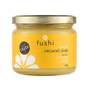 Fushi Organic Ghee 230g – Organic Certified | English Ghee | Vegetarian, Clarified Pure Ayurveda Grass Fed Butter | Ghee Butter from Free Range Grass Fed Cows | Healthy Cooking, Nutrition