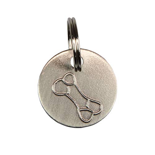 Long Paws Antique Nickel Plated Dog Tag With A Bone Design