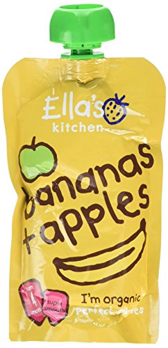 ELLA'S KITCHEN (VEGETARIAN) Organic Apples & Banana Baby Food +4 Months 120g (PACK OF 7)