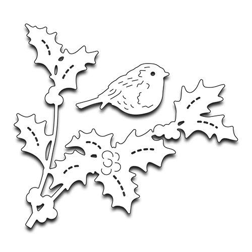Penny Black 51-260 Creative Die Metal Die, 51-260,Bird Amidst Holly