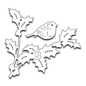 Penny Black 51-260 Creative Die Metal Die, 51-260,Bird Amidst Holly
