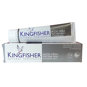 Kingfisher Aloe Vera / Tea Tree / Mint Tothpaste - Fluoride Free 100ml (Pack of 3)