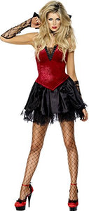 Smiffys Women's Vixen Vamp Costume, Skirt, Corset, Collar & Gloves, Size: M, Color: Red and Black, 30923