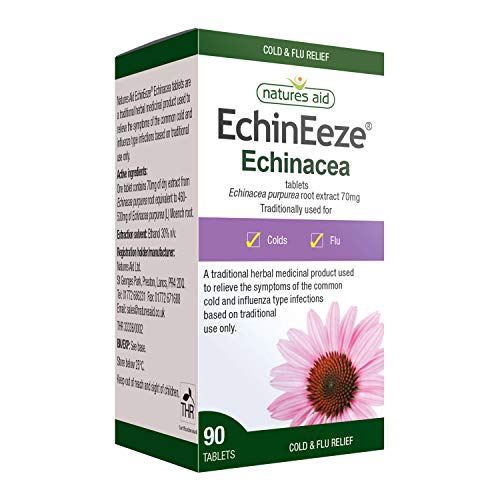 Natures Aid EchinEeze Echinacea, Relief of Symptoms of the Common Cold, Vegan, 90 Tablets