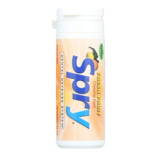Spry Fresh Fruit Gum with Xylitol - 30 Pieces (Pack of 6)