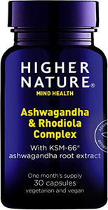 Higher Nature Ashwagandha and Rhodiola Complex - Natural Support for Mind and Body