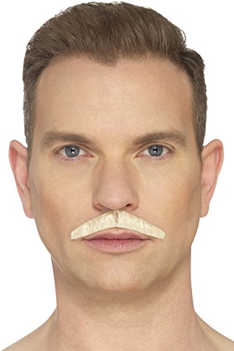 Smiffys 49642 The Pencil Moustache, Blonde, One Size