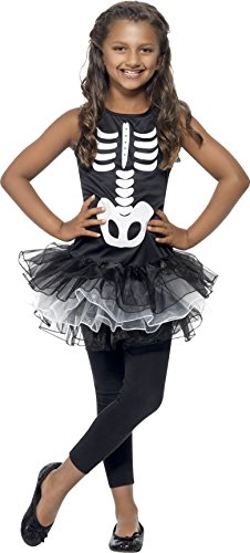 Smiffy's Children's Skeleton Tutu Costume, Printed Tutu Dress, Colour: Black and white, Size: S, 43029