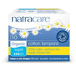 Natracare Organic Super Cotton Tampons - Pack of 10 Tampons