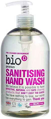 Bio-D Hand Sanitiser Geranium 500ml x 2 (Pack of 2)