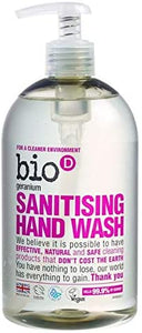 Bio-D Hand Sanitiser Geranium 500ml x 2 (Pack of 2)