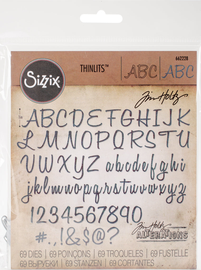 Sizzix Tholtz Thinlits Die Alphanumeric Script